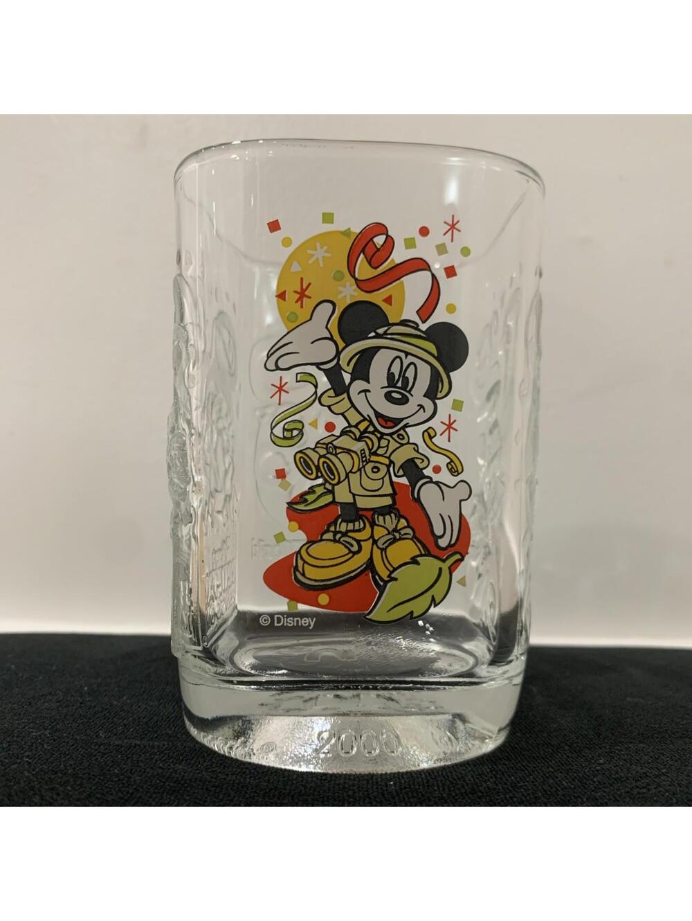 Vintage 2000 Disney Mickey Mouse Animal Kingdom Square Glass McDonald’s WDW